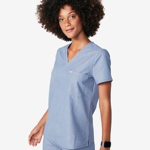 FIGS Scrub Top (Catarina) in Heather Indigo